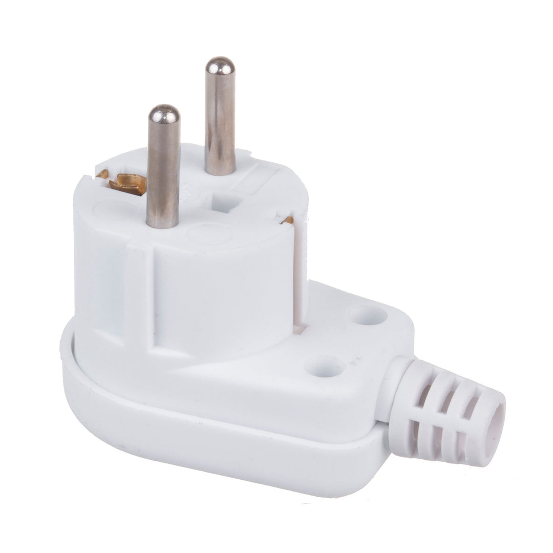 Vinkelstik 230 V med jordforbindelse Maclean UNISCHUKO 16 A 250 V hvid universalstik MCE330