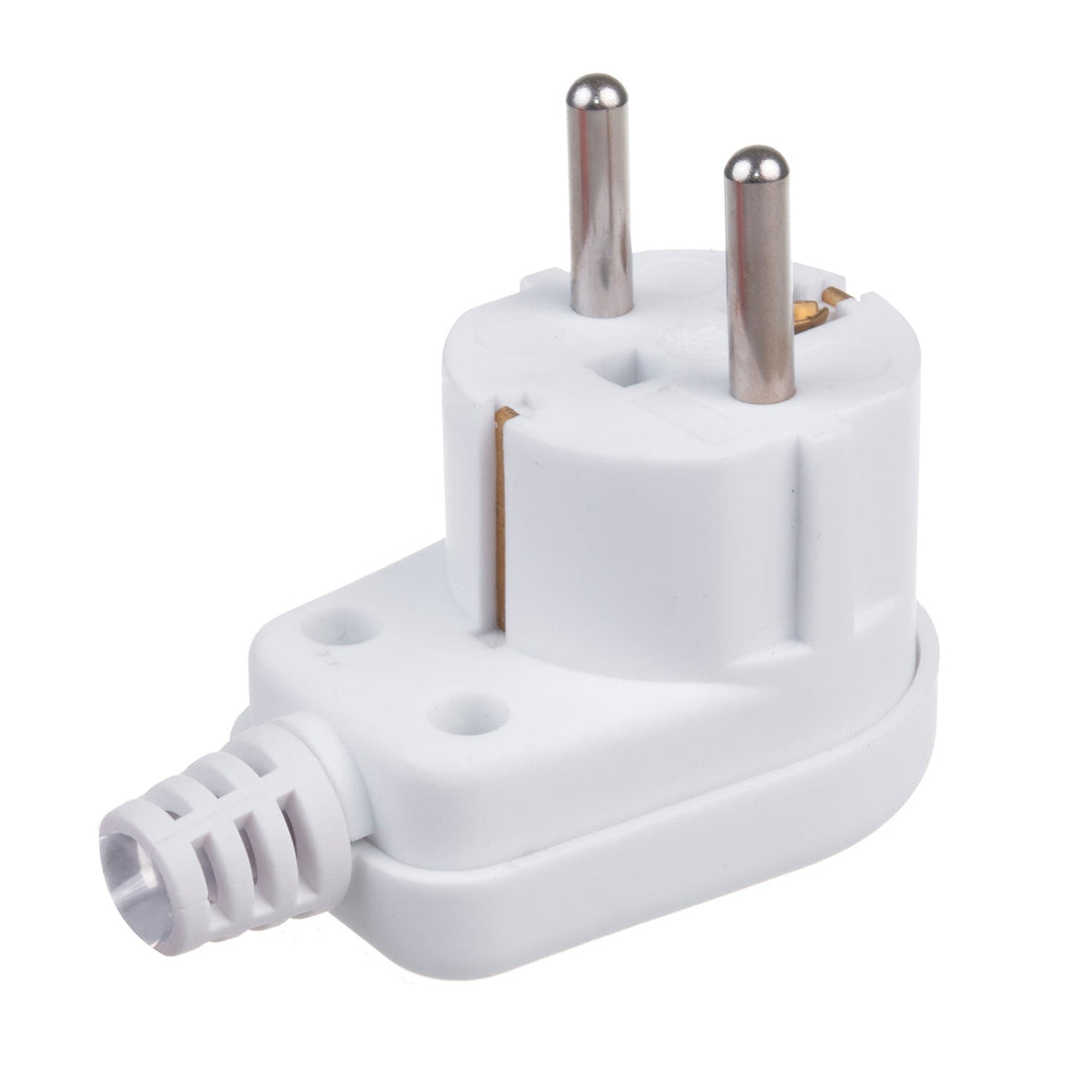 Vinkelstik 230 V med jordforbindelse Maclean UNISCHUKO 16 A 250 V hvid universalstik MCE330