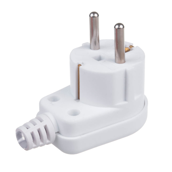 Vinkelstik 230 V med jordforbindelse Maclean UNISCHUKO 16 A 250 V hvid universalstik MCE330
