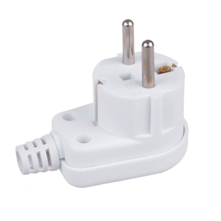 Vinkelstik 230 V med jordforbindelse Maclean UNISCHUKO 16 A 250 V hvid universalstik MCE330