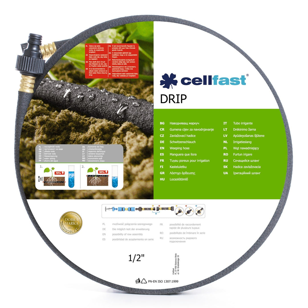 Cellfast Drip 1/2" 22,5 m vandingsslange til økonomisk og præcis vanding af planter