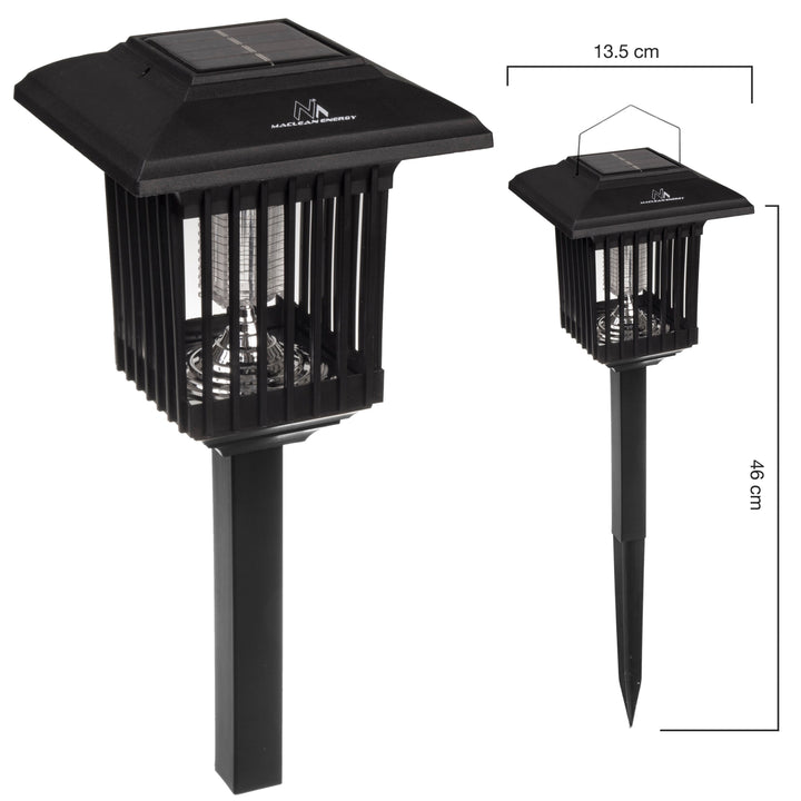 Maclean LED-insektlampe, IP44, LED/UV, batteri 2*AA Ni-MH 200 mAh, solcelle 2V DC MCE448