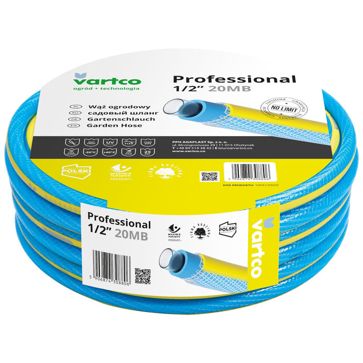 Vartco Professional haveslange 1/2" 20 m 4-lags