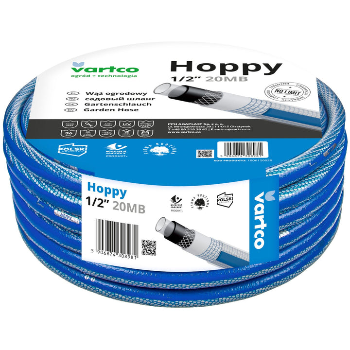 Vartco Hoppy haveslange 1/2" 20 m, 6-lags, ikke-snoet