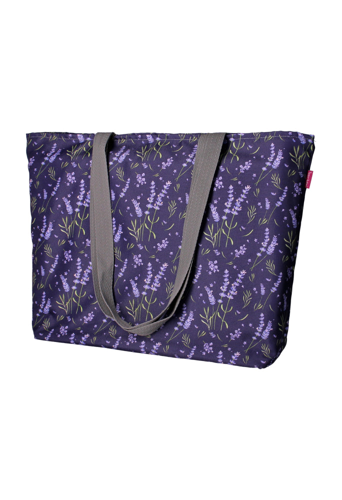 Bertoni skuldertaske, lynlås, vejrbestandig, holdbart tryk, mønster: Lavender