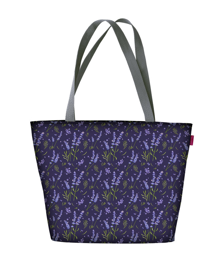 Bertoni skuldertaske, lynlås, vejrbestandig, holdbart tryk, mønster: Lavender