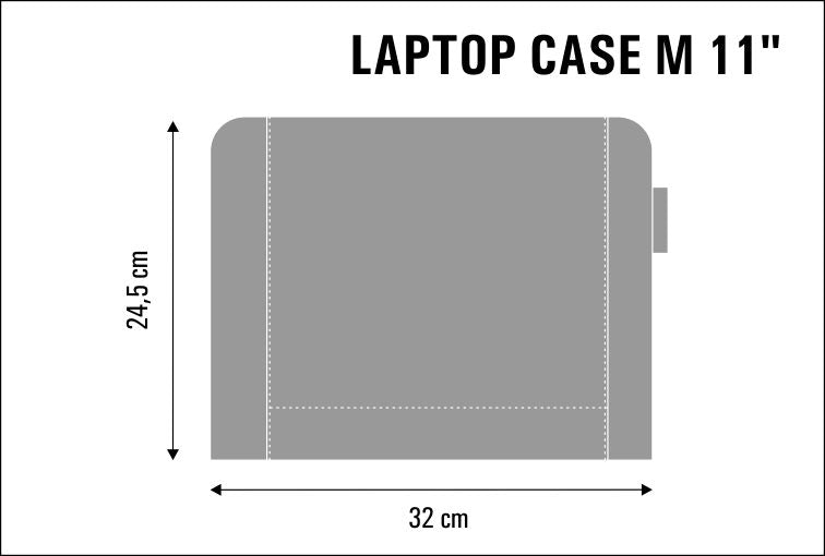 Laptop-taske til en 11''-bærbar computer, fremstillet af økologisk filt, med Mallorca-mønster