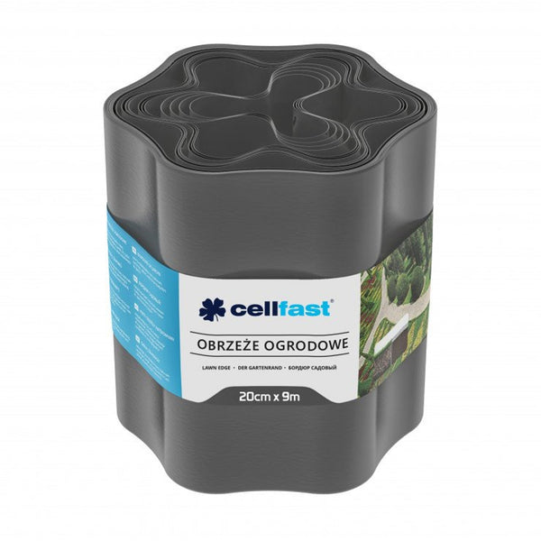 Havekant 20 cm x 9 m Cellfast – grafitfarvet
