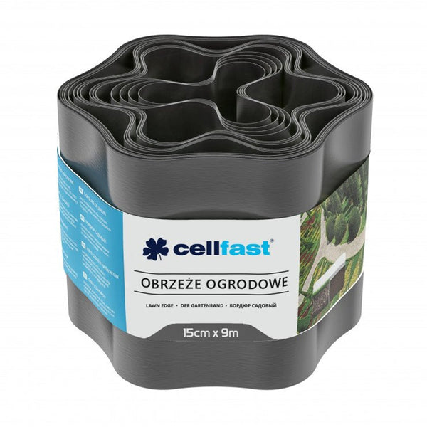 Havekant 15 cm x 9 m Cellfast - grafitfarvet