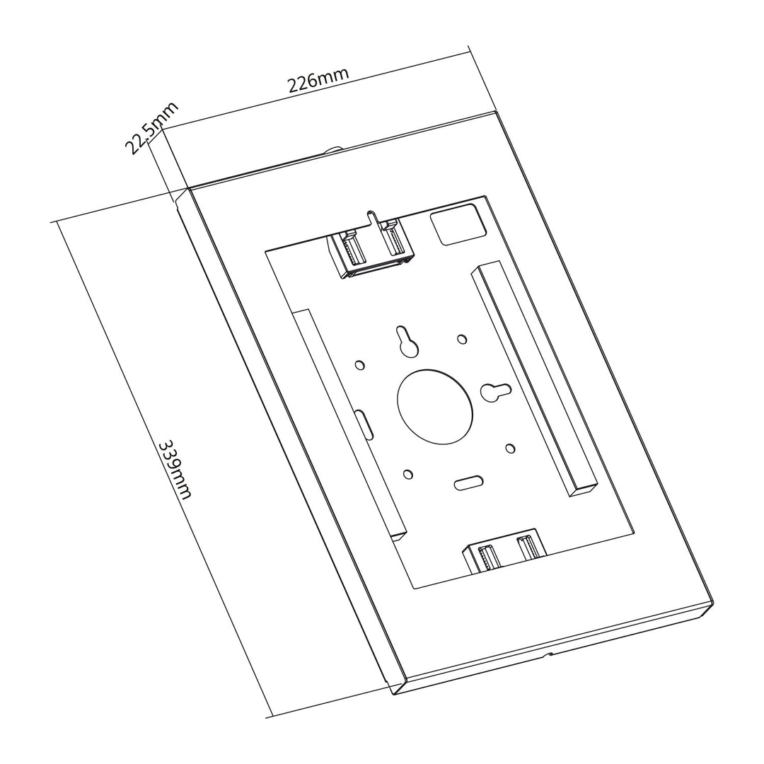 Maclean reklameholder til tablet, vægmonteret med lås, 9,7"-11", iPad/iPad Air/iPad Pro, Samsung Galaxy Tab A/Tab A7/Tab S6 Lite, MC-474W