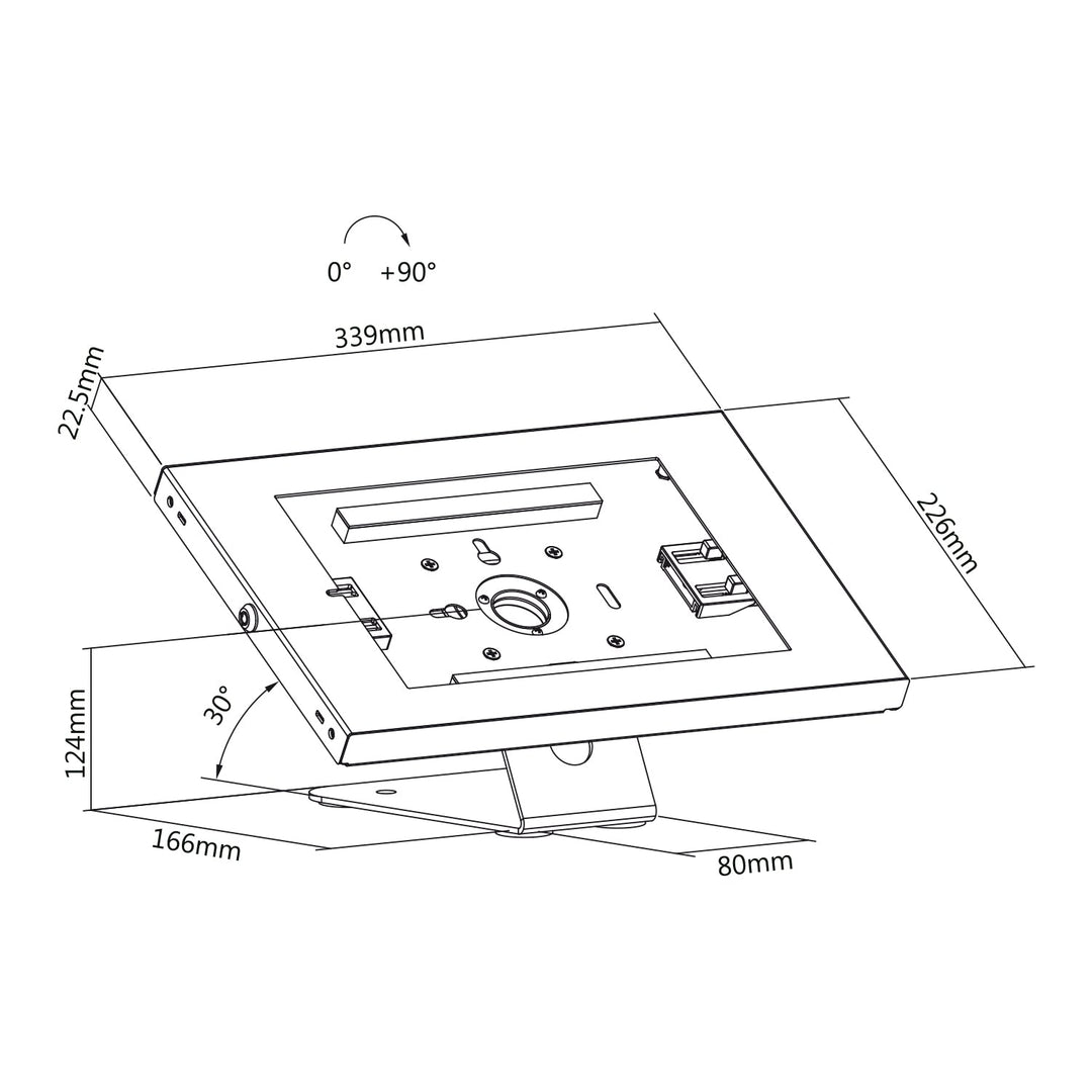 Maclean reklamestativ til tablet, væg-/bordmodel med lås, 9,7"-11", iPad/iPad Air/iPad Pro, Samsung Galaxy Tab A/Tab A7/Tab S6 Lite, MC-475W