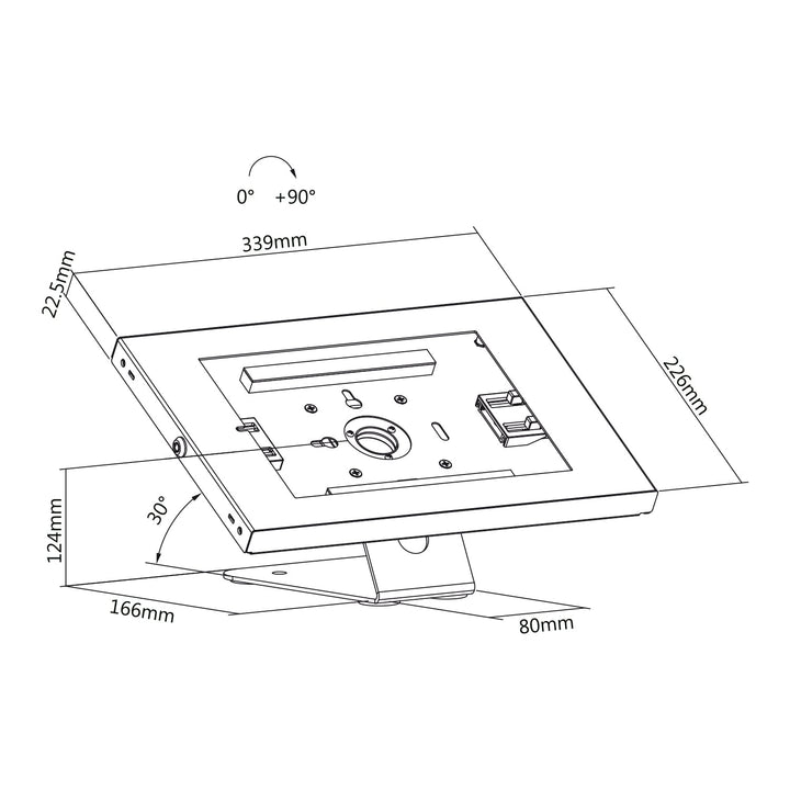 Maclean reklamestativ til tablet, væg-/bordmodel med lås, 9,7"-11", iPad/iPad Air/iPad Pro, Samsung Galaxy Tab A/Tab A7/Tab S6 Lite, MC-475W