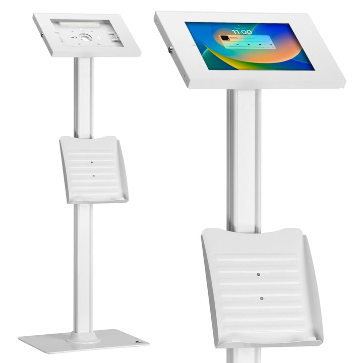Stoajk reklamestativ til tablet Maclean, gulvmodel med lås, 9,7"-11", iPad/iPad Air/iPad Pro, Samsung Galaxy Tab A/Tab A7/Tab S6 Lite, MC-476W