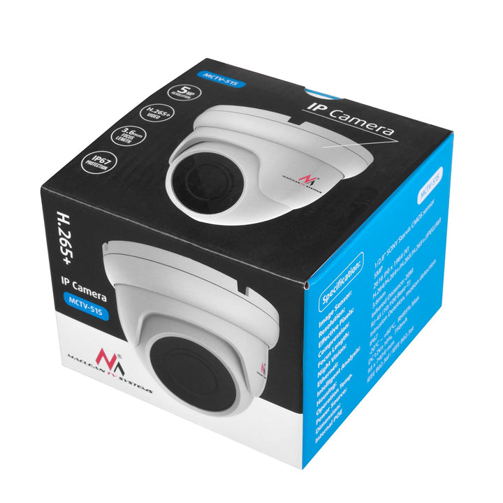 Maclean 5MPx udendørs IP-kamera, kuppelformet, PoE, CMOS 1/2,8" SONY Starvis IMX335, H.265+, Onvif, MCTV-515