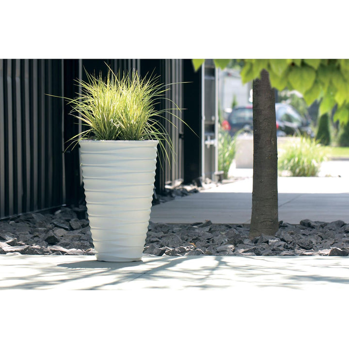 Prosperplast Freze DBFE300-S449 rund blomsterpotte med indsats, hvid