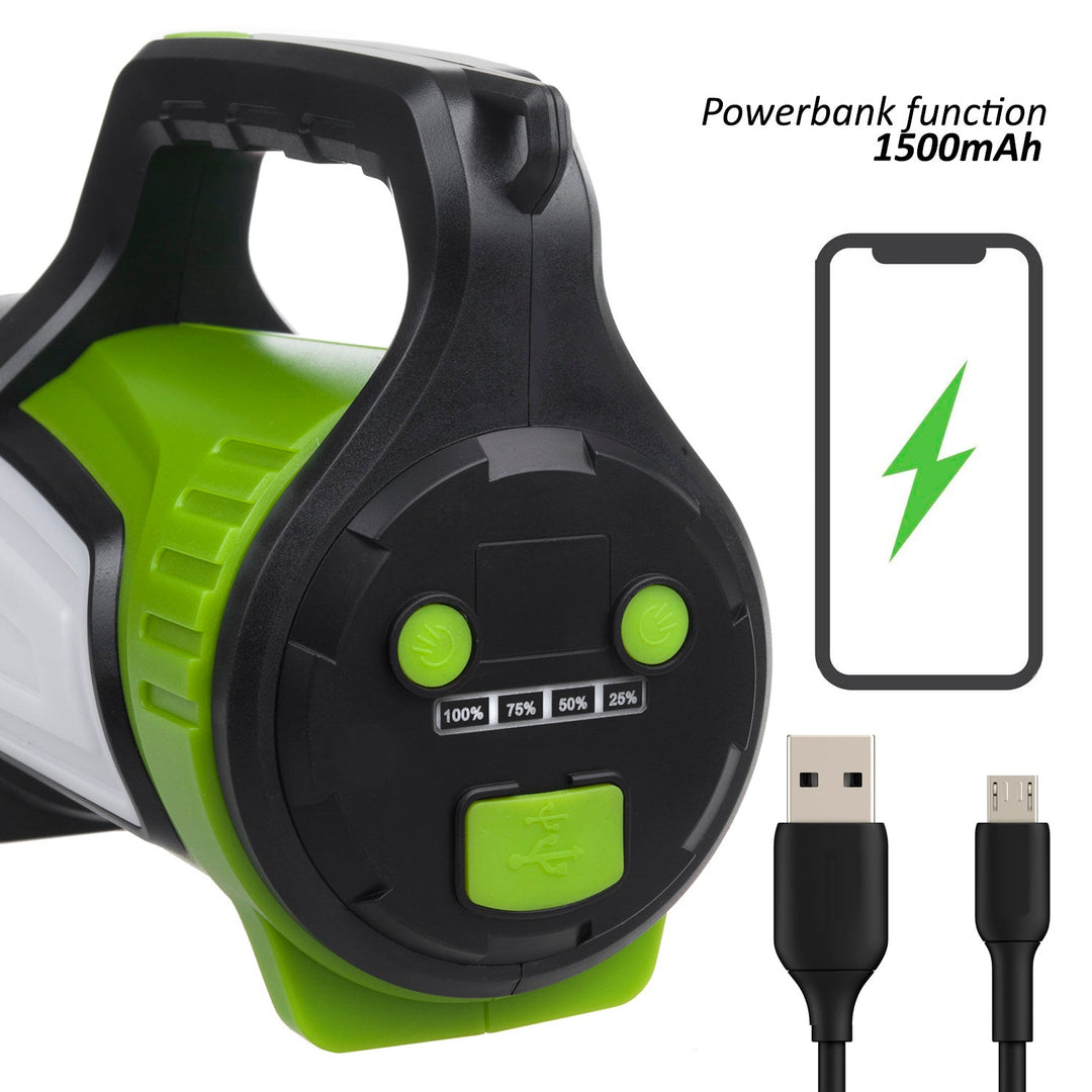 Maclean 3-i-1 LED-lommelygte, powerbank-funktion, 3 lysindstillinger, 5W XM-L-T6, kold hvid 6500K, 3,7V 3x18650, 4500mAh, MCE345
