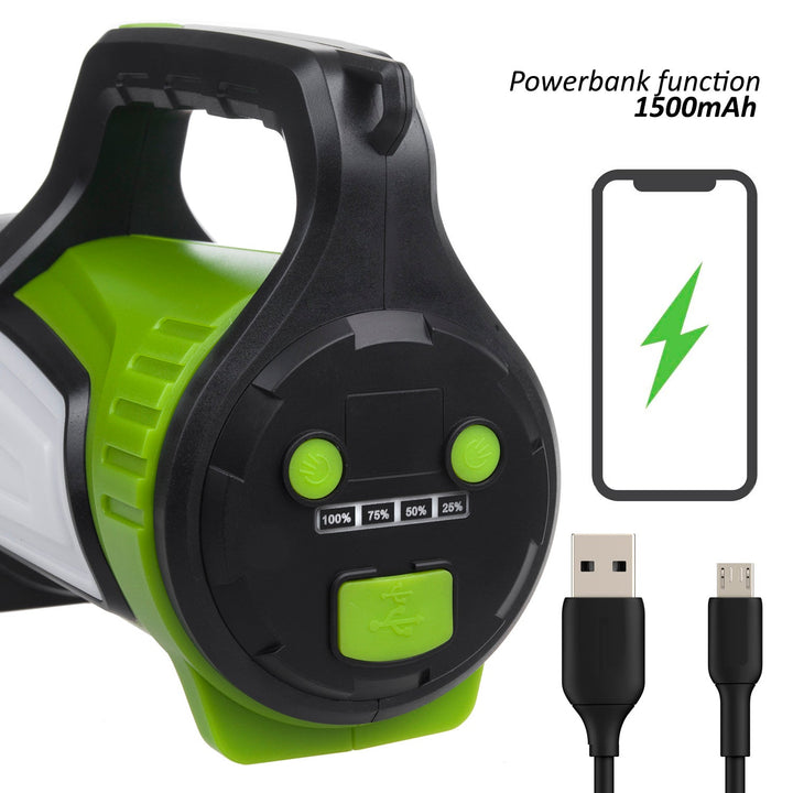 Maclean 3-i-1 LED-lommelygte, powerbank-funktion, 3 lysindstillinger, 5W XM-L-T6, kold hvid 6500K, 3,7V 3x18650, 4500mAh, MCE345