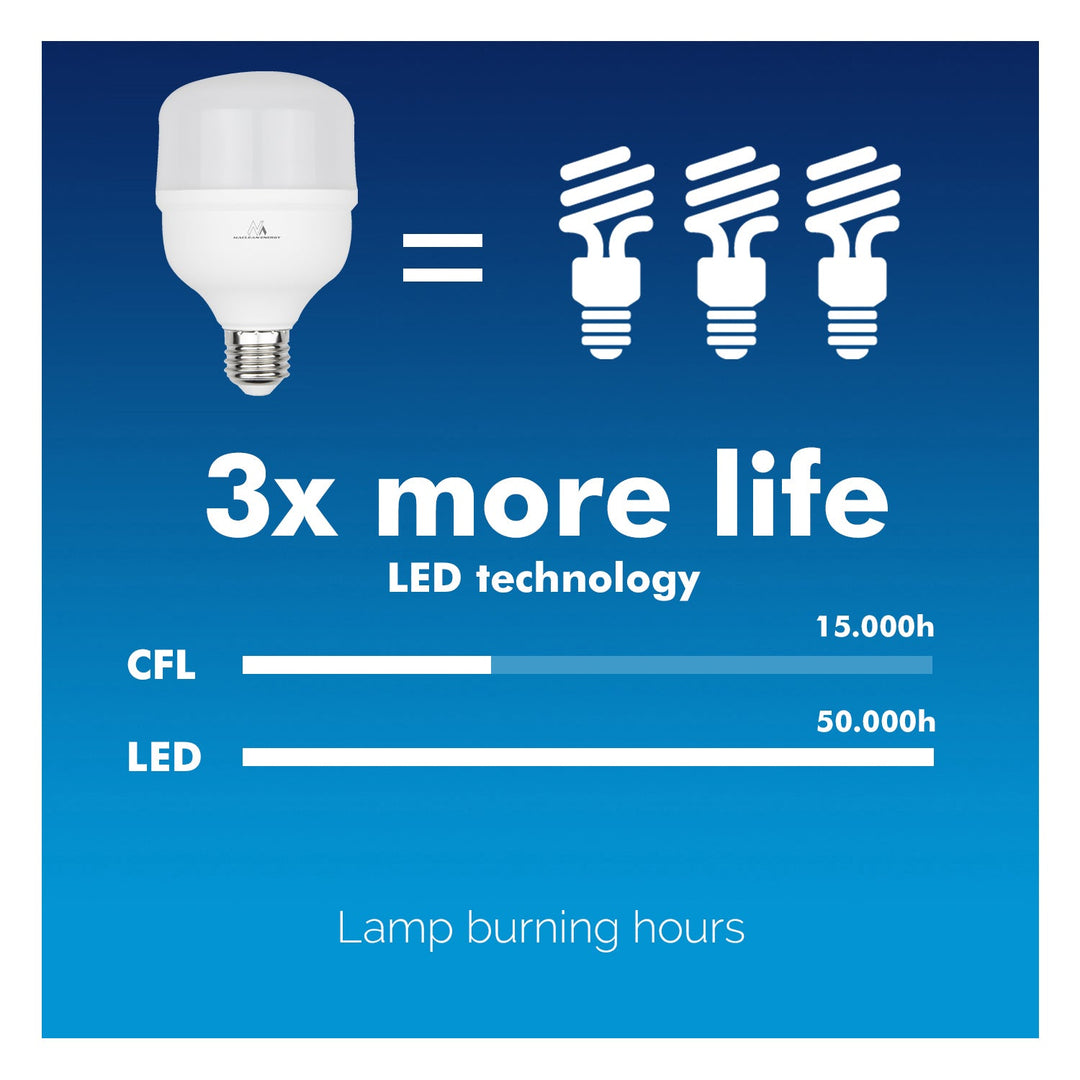 Maclean LED-pære, E27, 48 W, 220-240 V AC, neutral hvid, 4000 K, 5040 lm, MCE304 NW