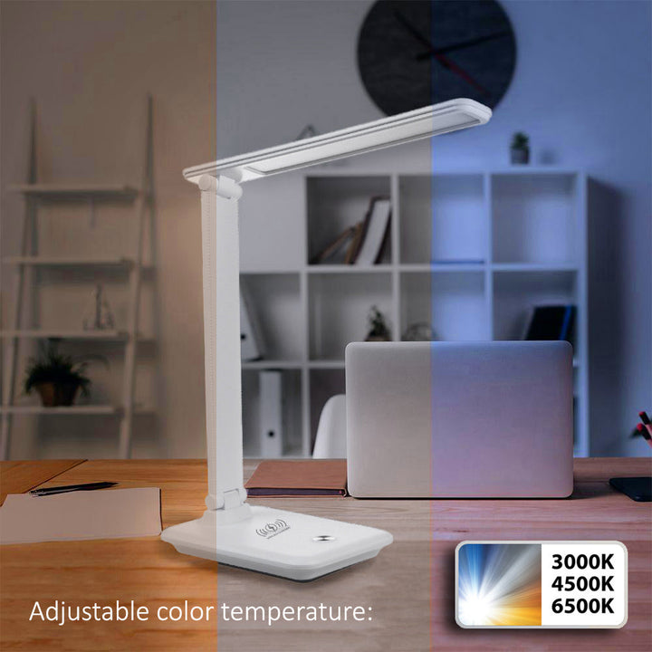 Maclean LED-bordlampe, maks. 9 W, 220-240 V AC, farveændring, dæmpbar, trådløs oplader, 450 lm, MCE616 W