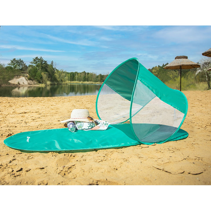 Strandmåtte med solsejl Tracer Mint 145x70cm