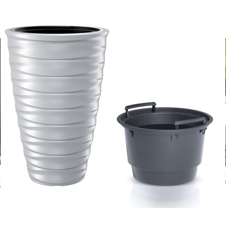 Prosperplast Freze DPFE400-S449 rund blomsterkrukke med indsats, hvid