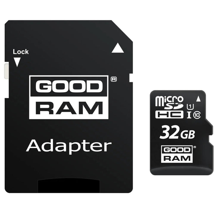 32 GB microSD-hukommelseskort + SD-adapter klasse 10 UHS-I Goodram