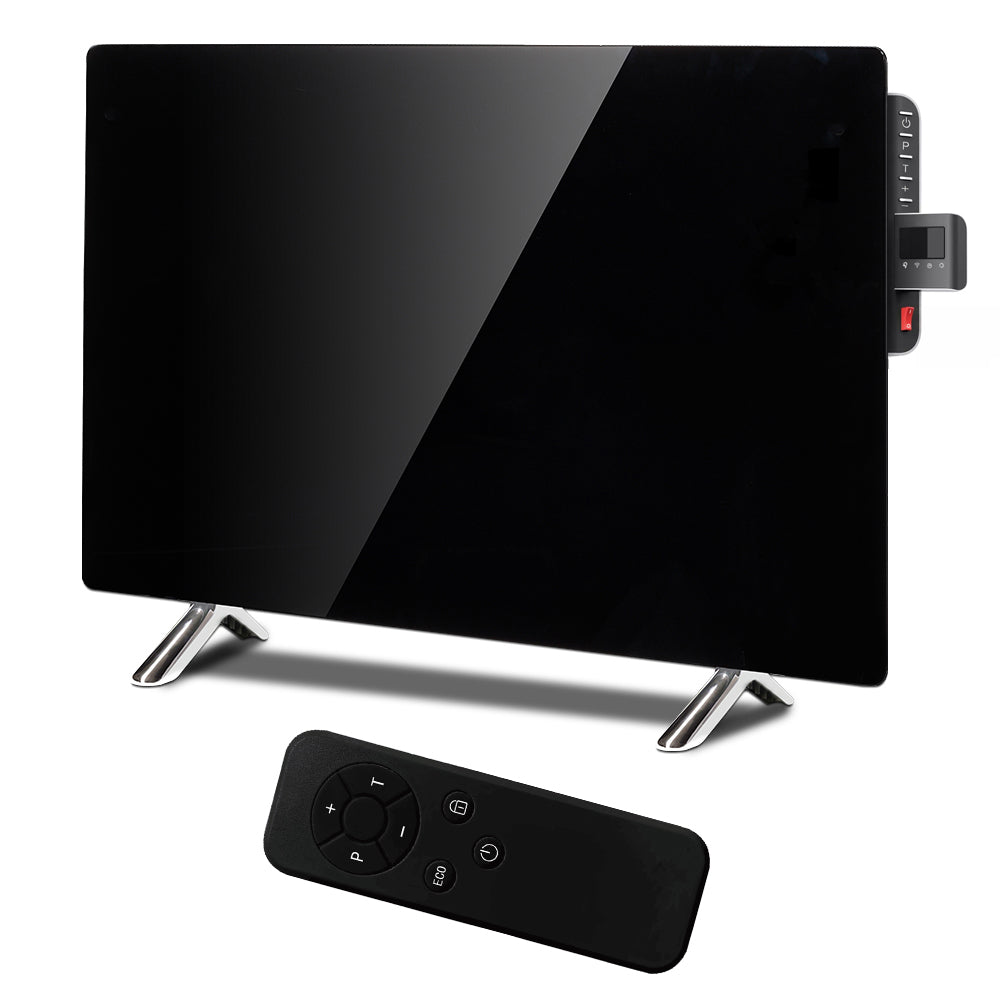 Maclean glasvarmepanel, infrarød 600 W, timer, fjernbetjening, termostat, WiFi Tuya, sort, 55 x 100 cm, MCE536