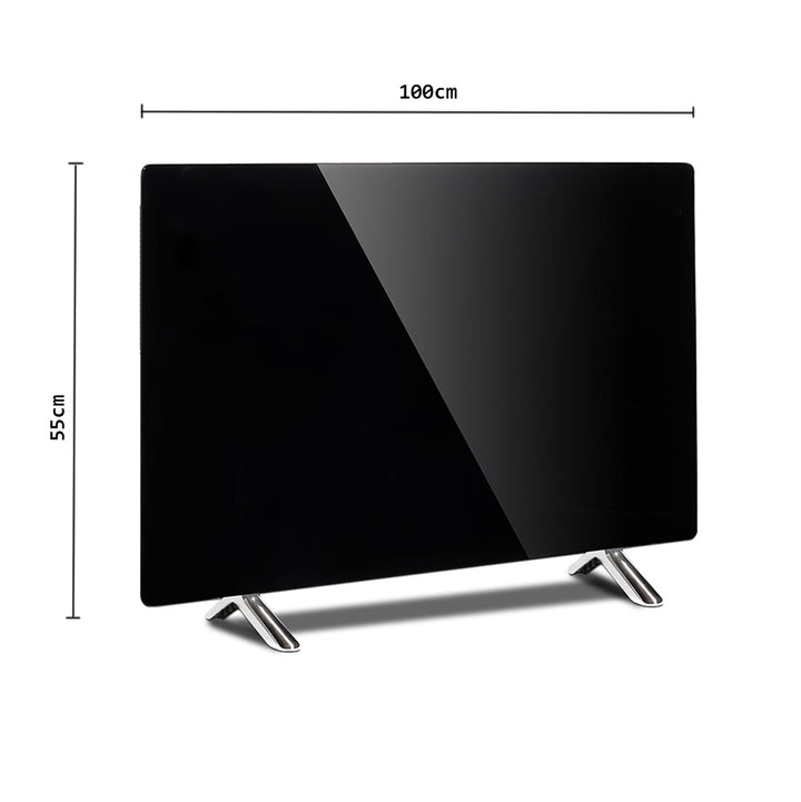 Maclean glasvarmepanel, infrarød 600 W, timer, fjernbetjening, termostat, WiFi Tuya, sort, 55 x 100 cm, MCE536