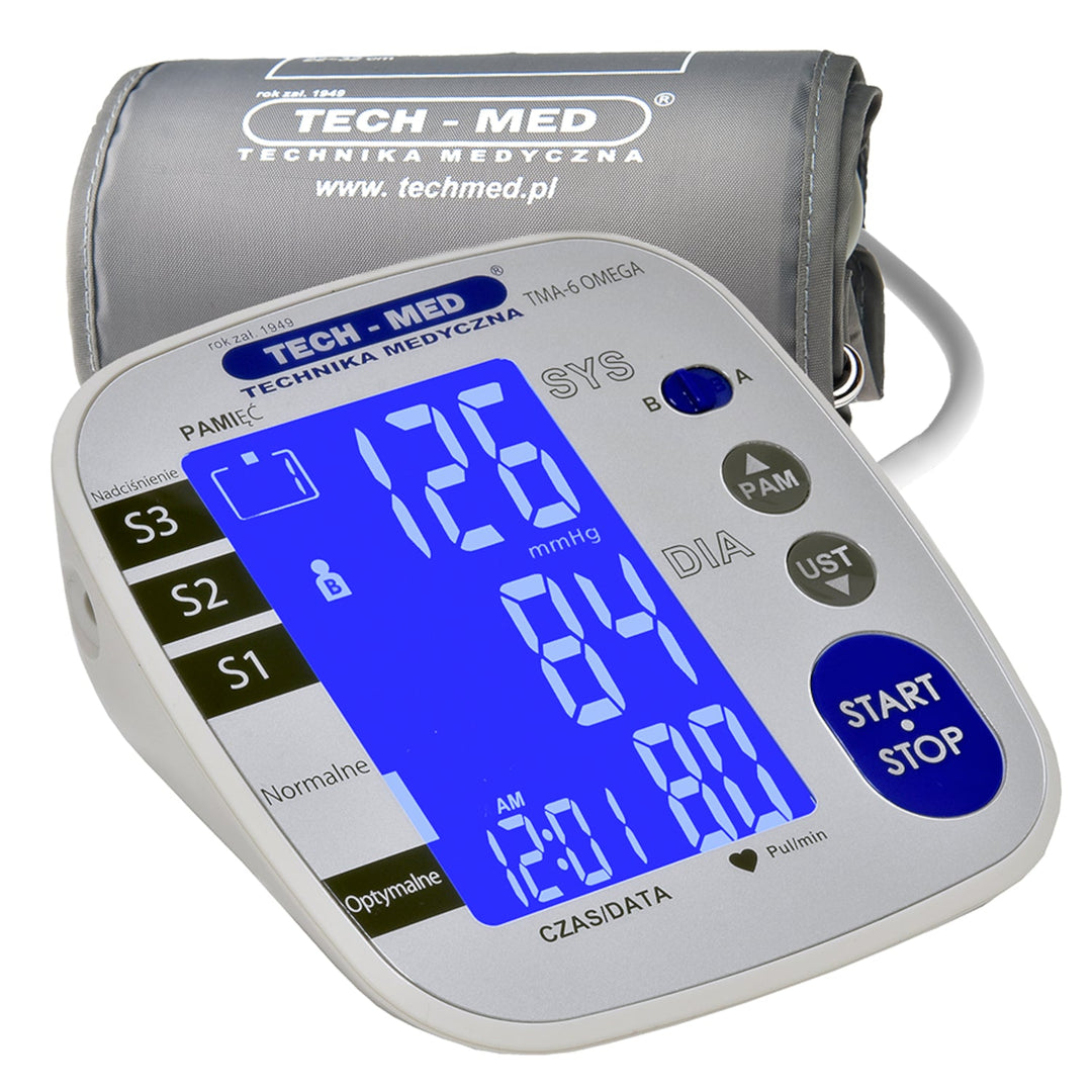Elektronisk blodtryksmåler LCD-display 3G-MWI-måleteknologi Universal overarmsmanchet fra 22 til 42 cm