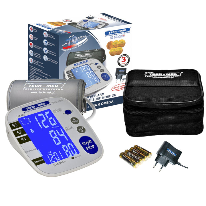 Elektronisk blodtryksmåler LCD-display 3G-MWI-måleteknologi Universal overarmsmanchet fra 22 til 42 cm