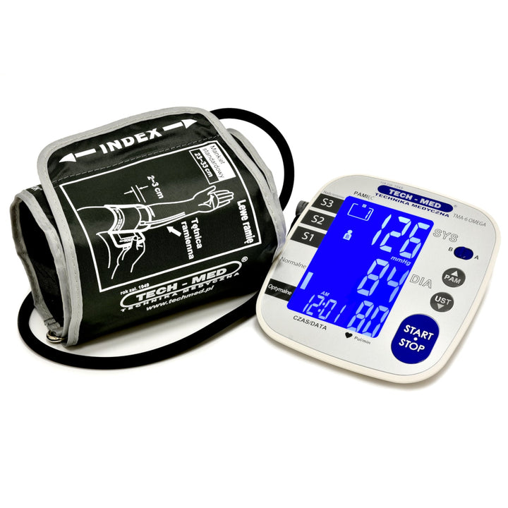 Elektronisk blodtryksmåler LCD-display 3G-MWI-måleteknologi Universal overarmsmanchet fra 22 til 42 cm
