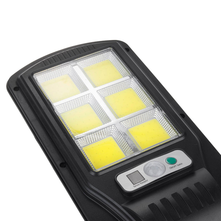 Solcellelampe med bevægelsessensor og fjernbetjening Maclean IP54, 4W, 400lm, 6500K, Li-ion 1200 mAh, 3 driftsindstillinger MCE446