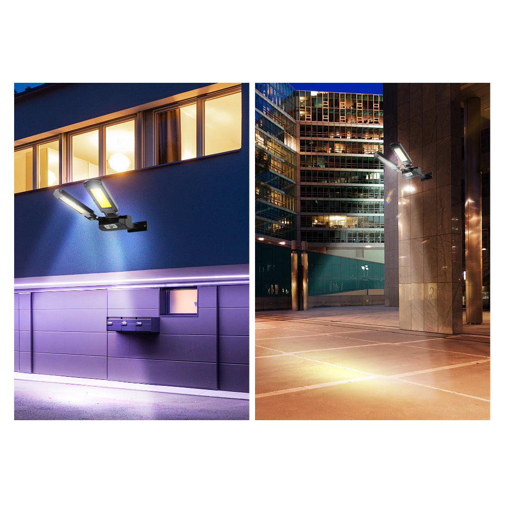Solcellelampe med bevægelsessensor og fjernbetjening Maclean IP54, 5W, 2x450lm, 6500K, Li-ion 2400 mAh, 3 driftsindstillinger MCE447