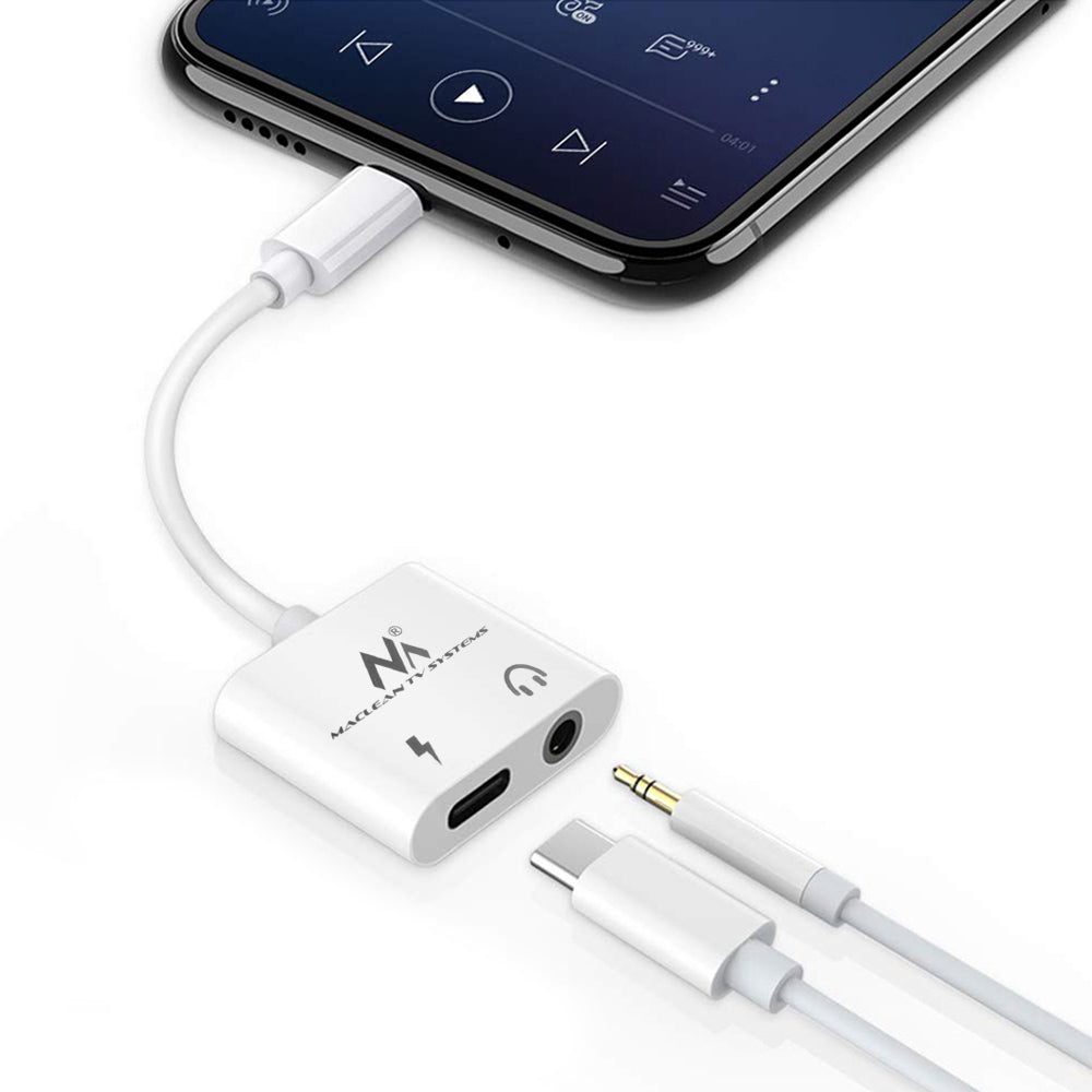 USB Type-C-adapter – 3,5 mm mini-jack med Power Delivery (PD) 30 W DAC AC1279 Maclean, MCTV-848