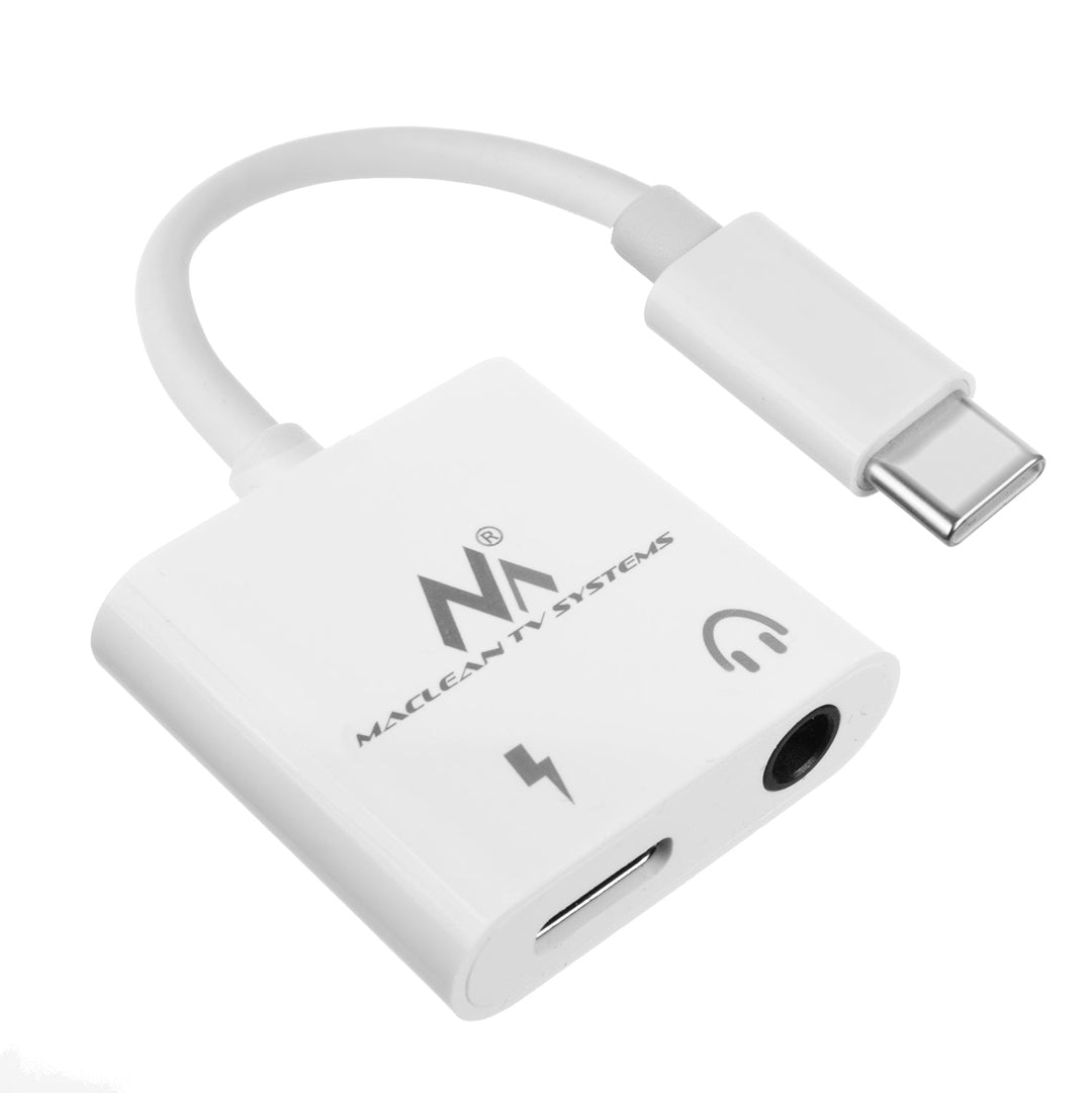 USB Type-C-adapter – 3,5 mm mini-jack med Power Delivery (PD) 30 W DAC AC1279 Maclean, MCTV-848