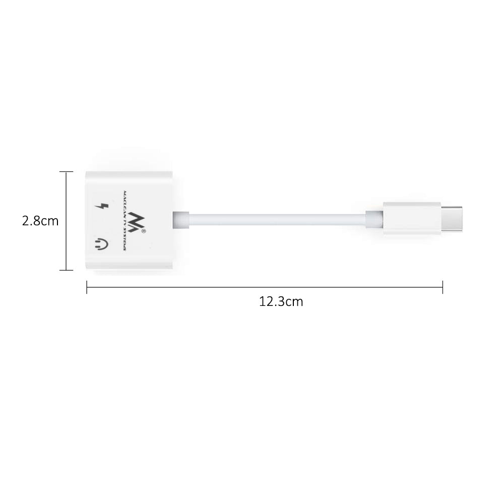 USB Type-C-adapter – 3,5 mm mini-jack med Power Delivery (PD) 30 W DAC AC1279 Maclean, MCTV-848