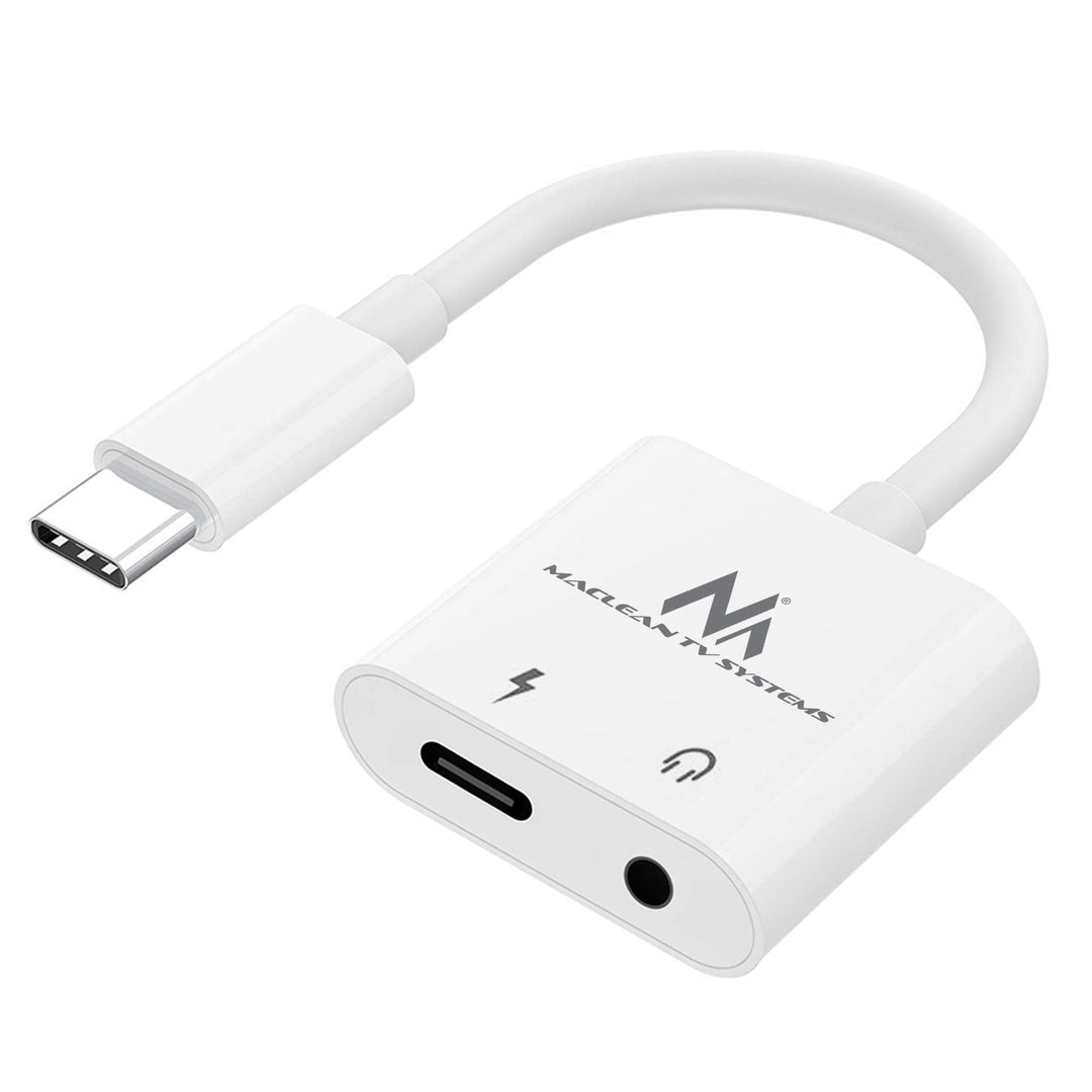 USB Type-C-adapter – 3,5 mm mini-jack med Power Delivery (PD) 30 W DAC AC1279 Maclean, MCTV-848