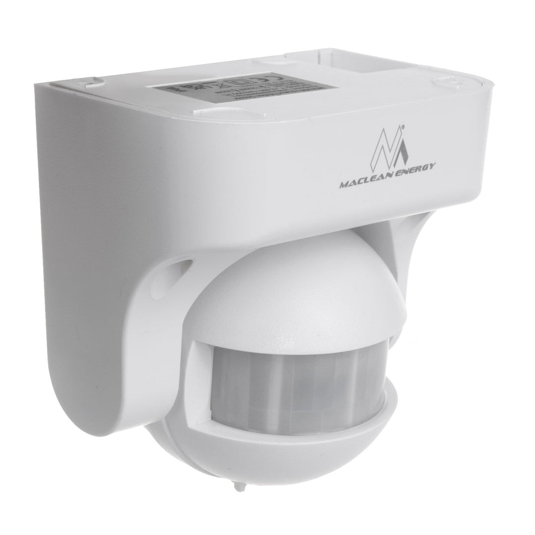 Maclean PIR-bevægelsessensor, infrarød, IP44, hvid, rækkevidde 12 m, maks. belastning 800/1200 W, MCE358 W