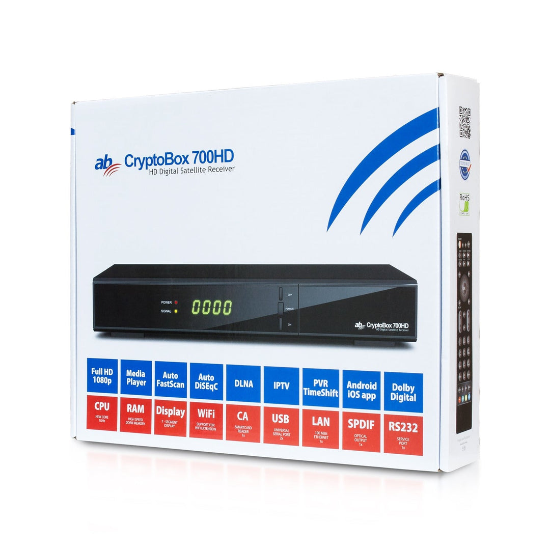 AB Crypto Box 700HD modtager / Efterfølgeren til den mest succesrige serie af AB CryptoBox satellitmodtagere
