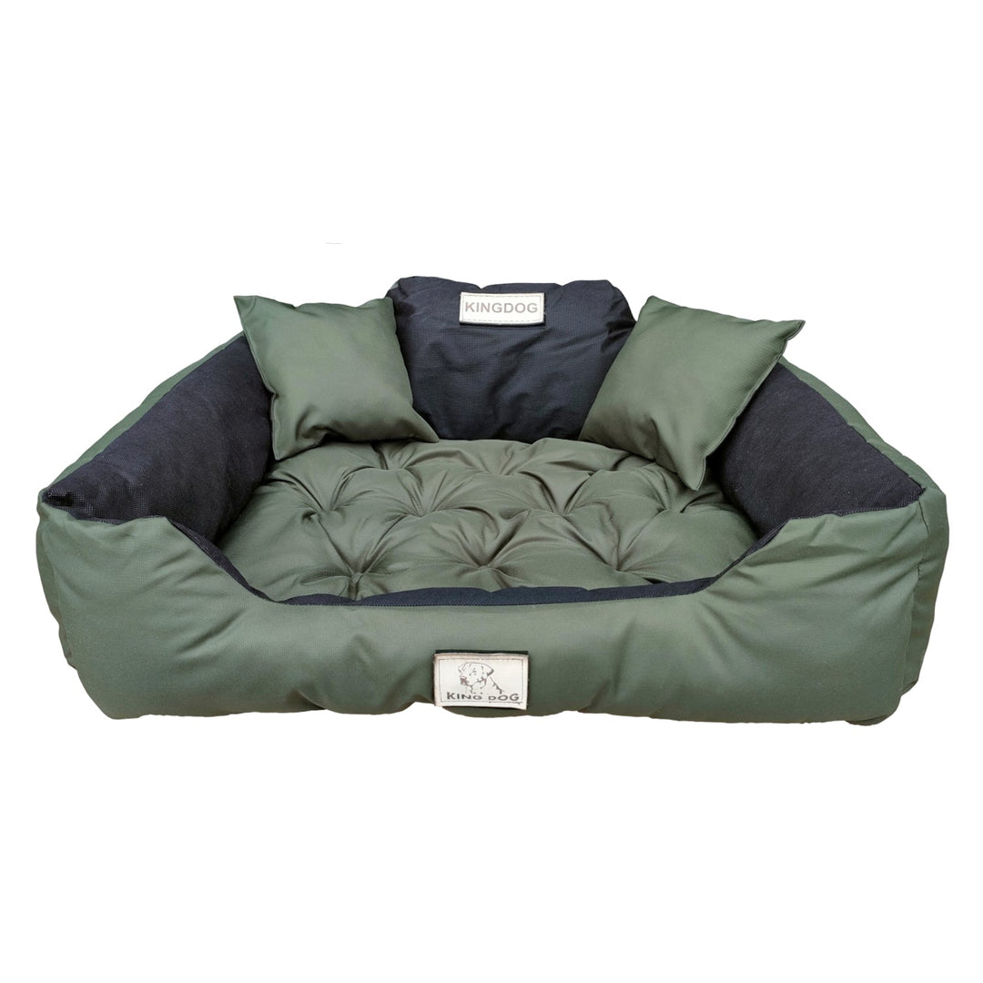 Stort hundeseng, kattebørne 75 x 65 Grøn - Kingdog størrelse M