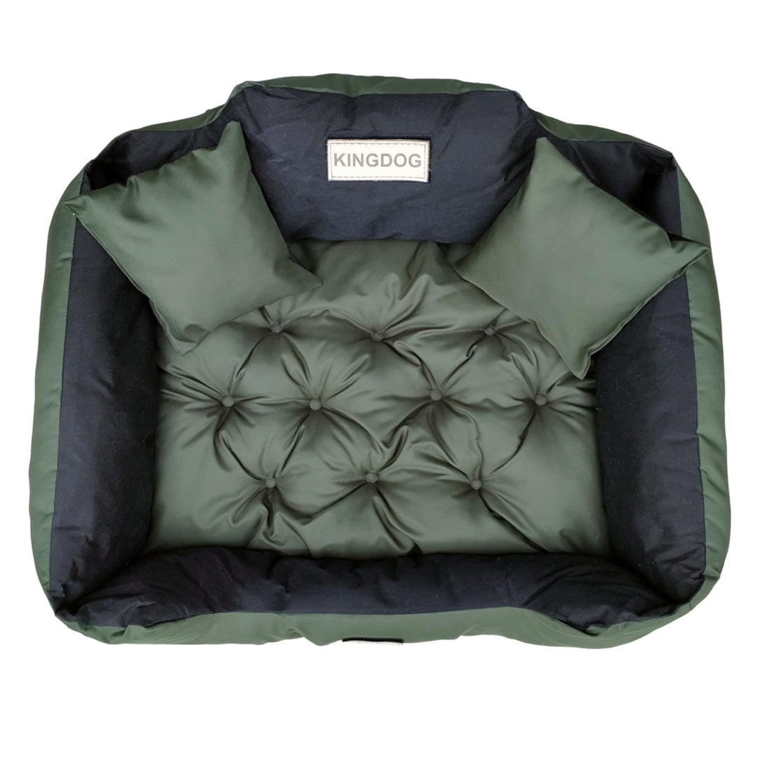Stort hundeseng, kattebørne 75 x 65 Grøn - Kingdog størrelse M