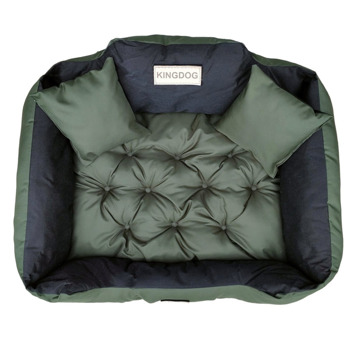 Stort hundeseng, kattebørne 75 x 65 Grøn - Kingdog størrelse M