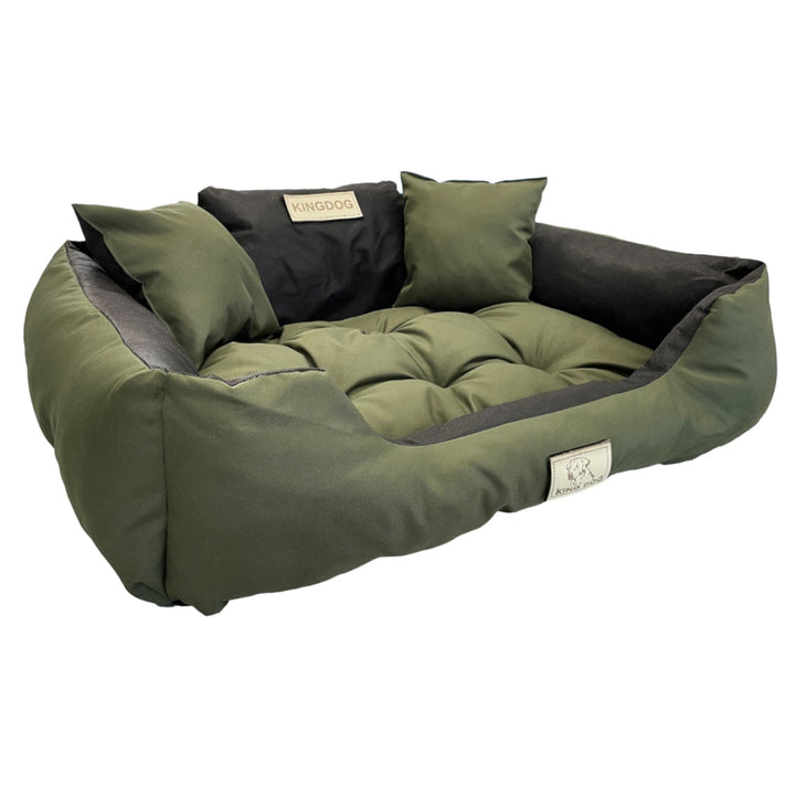 Stort hundeseng, kattebørne 75 x 65 Grøn - Kingdog størrelse M