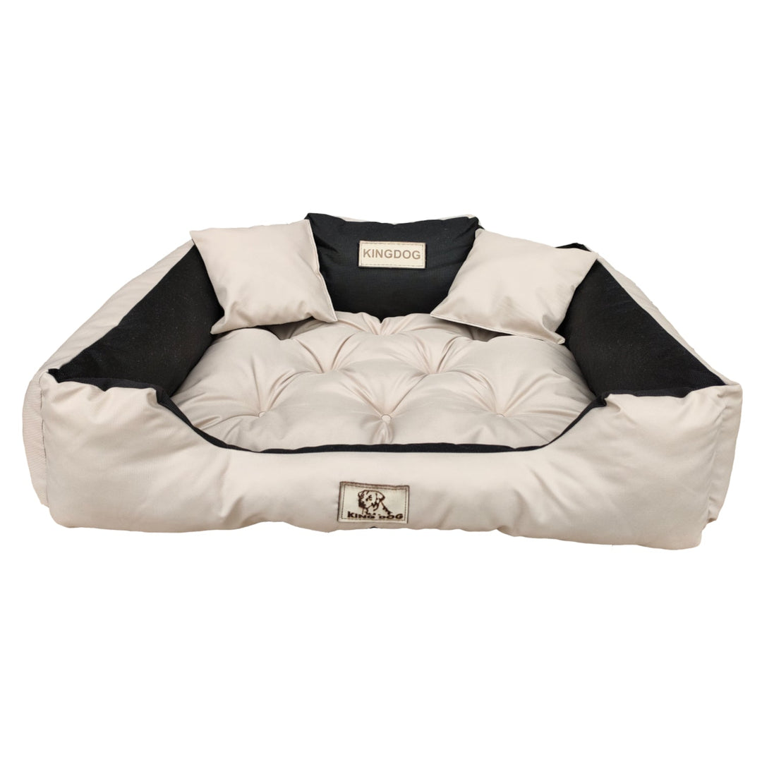 Stort hundeseng, kattebørne 75 x 65 Beige - Kingdog størrelse M