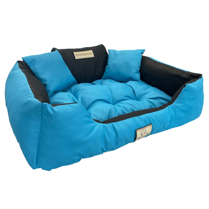 Stort hundeseng, kattebørne 75 x 65 Blå - Kingdog størrelse M