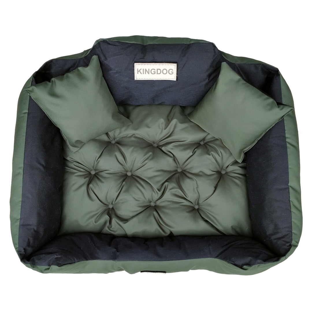 Stort hundeseng, kattebørne 115 x 95 Grøn - Kingdog størrelse XL