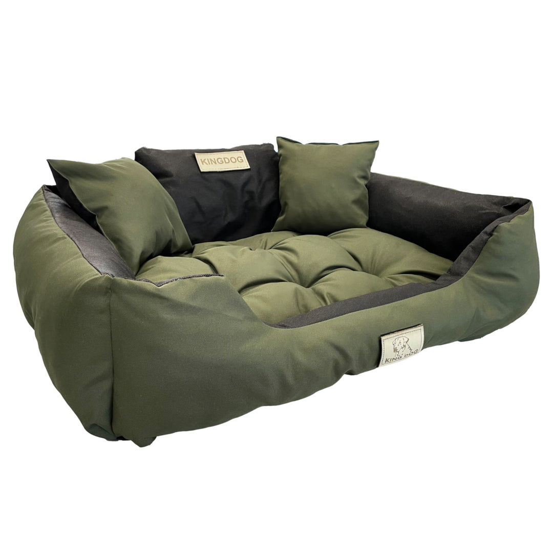 Stort hundeseng, kattebørne 115 x 95 Grøn - Kingdog størrelse XL
