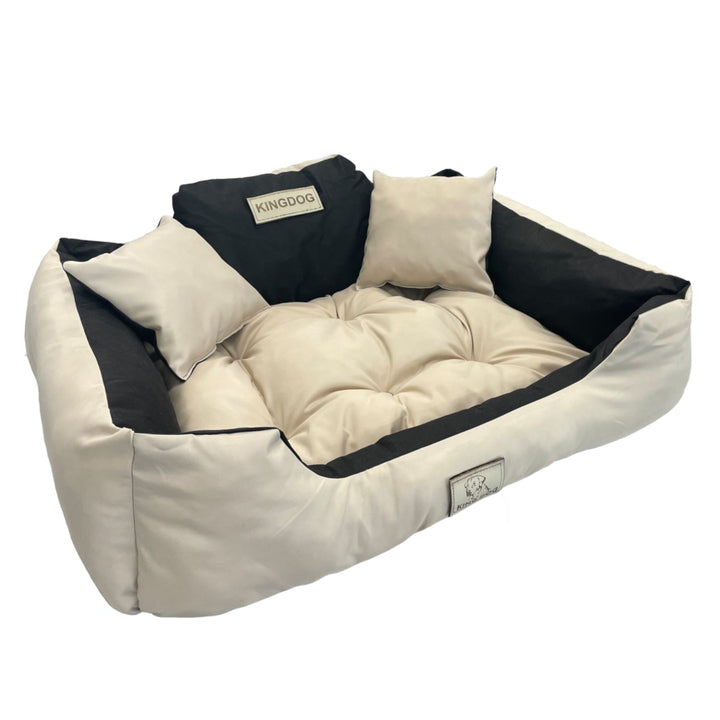 Stort hundeseng, kattebørne 115 x 95 Beige - Kingdog størrelse XL