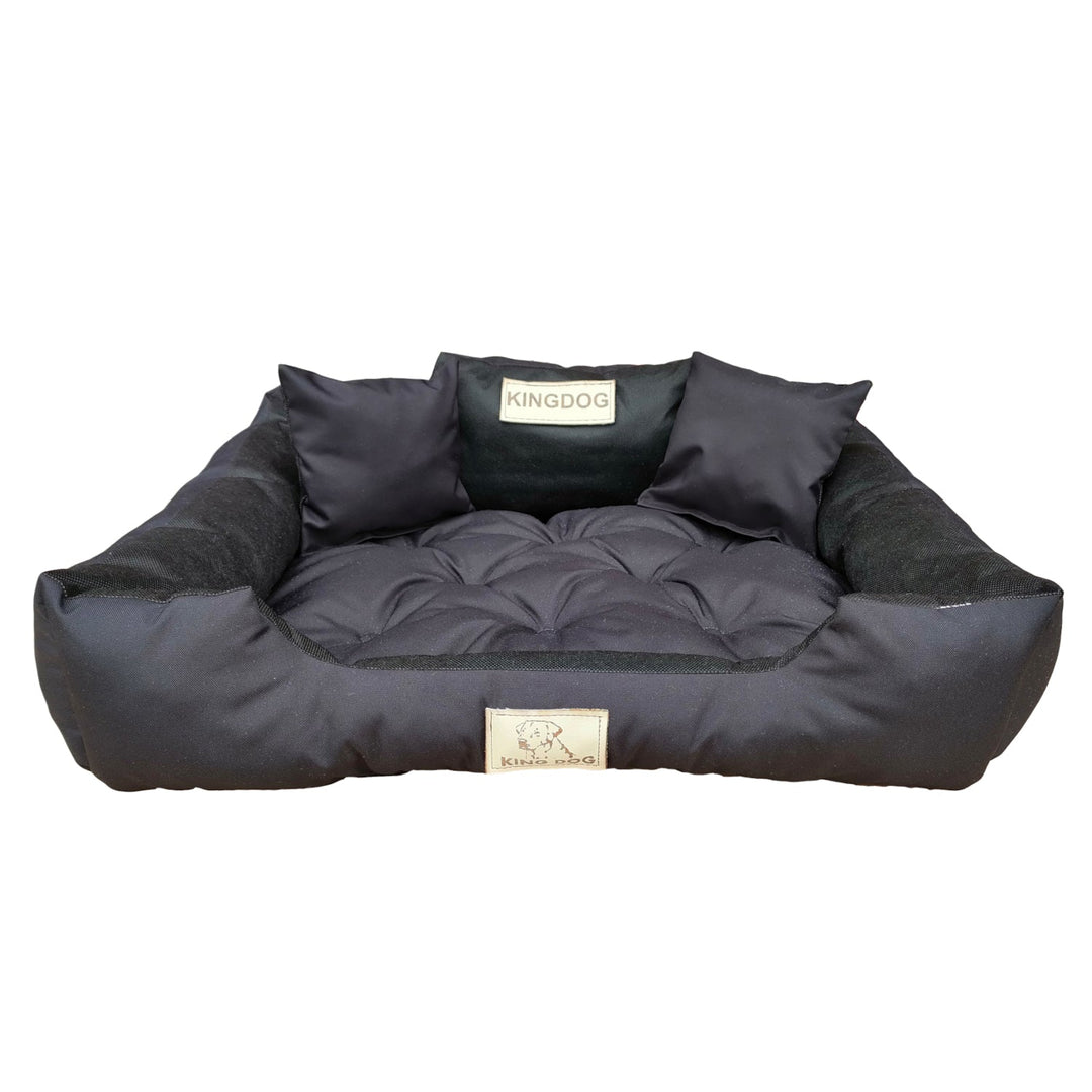 Stort hundeseng, kattebørne 115 x 95 Sort - Kingdog størrelse XL