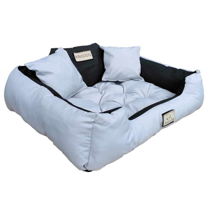 Stort hundeseng, kattebørne 115 x 95 Lysegrå - Kingdog størrelse XL